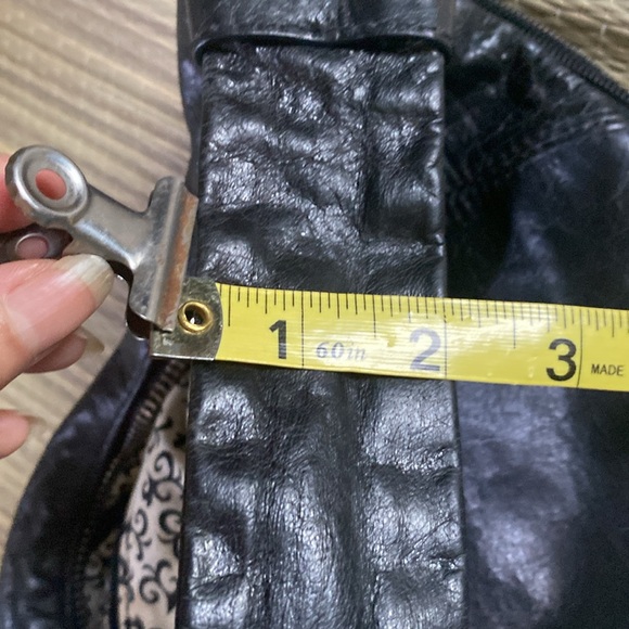 Genuine Black Leather Hobo Bag - Picture 8 of 15